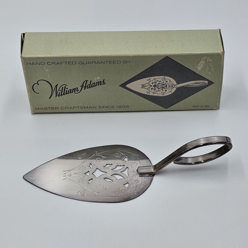 VTG William Adams Silverplate Pierced Pastry Server Italy NIB